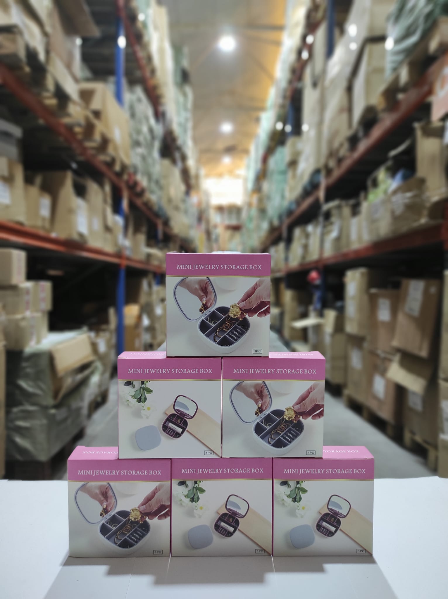 Mini joyero con espejo de viaje ( rosa , blanco ) - Imagen 13