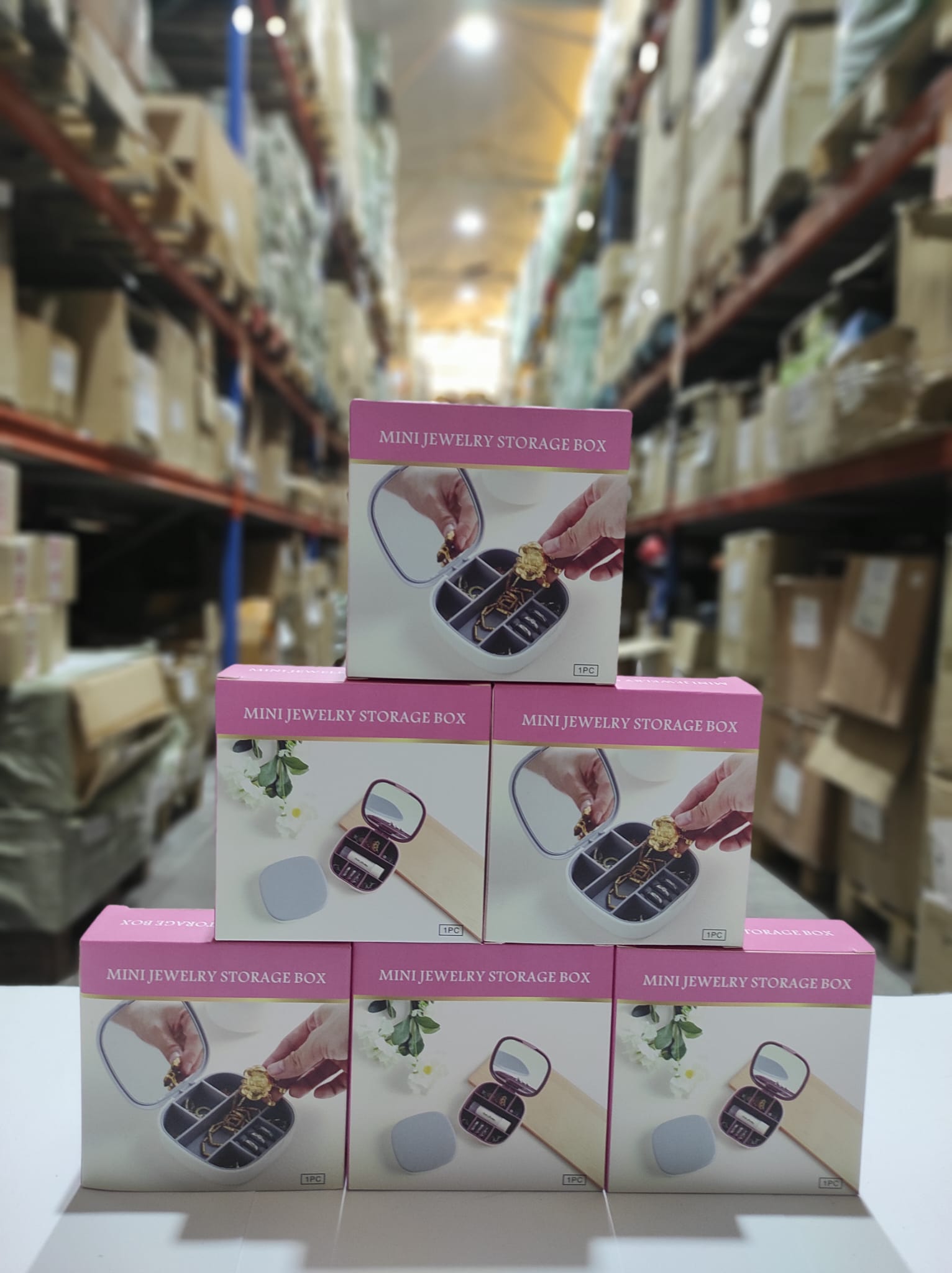 Mini joyero con espejo de viaje ( rosa , blanco ) - Imagen 14