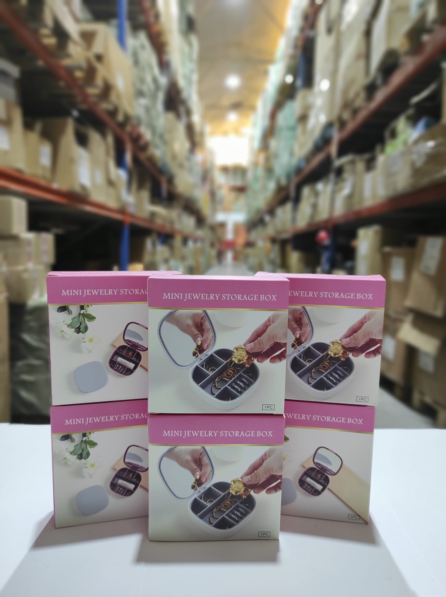 Mini joyero con espejo de viaje ( rosa , blanco ) - Imagen 11