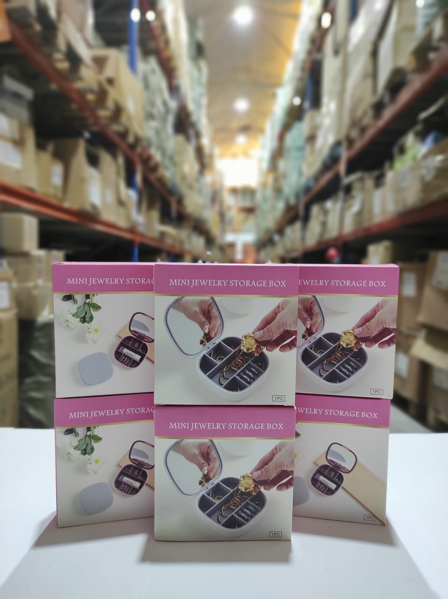 Mini joyero con espejo de viaje ( rosa , blanco ) - Imagen 10