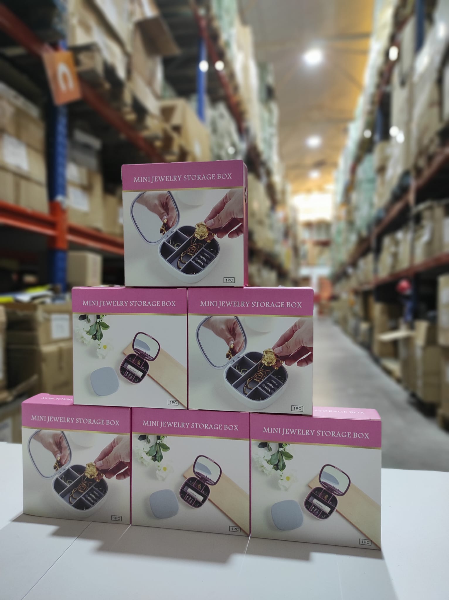 Mini joyero con espejo de viaje ( rosa , blanco ) - Imagen 12